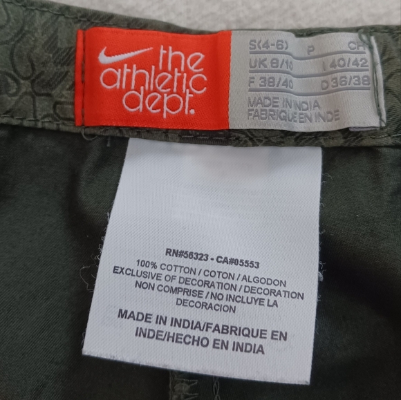 Nike The Athletic Department Capri Pants Women's Size S 2-4 Swoosh Green Camo - Picture 5 of 5